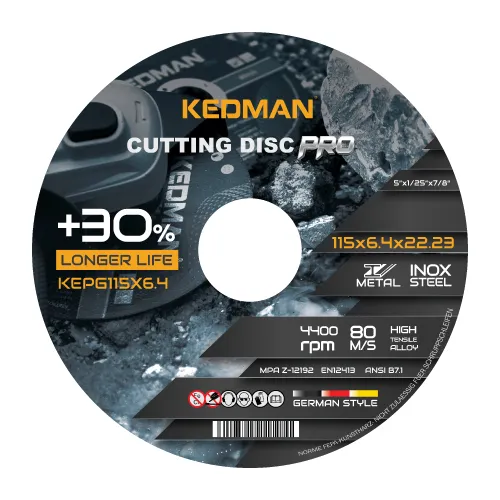 Aksesorë Veglash Elektrike - Disk Axhustimi | KEDMAN - Për prerjen e metaleve të ndryshme